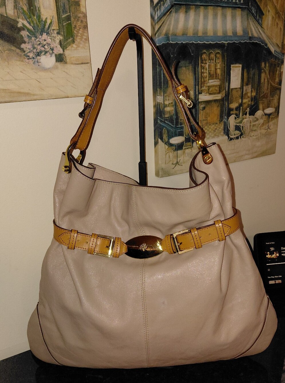 Vintage Leather Mulberry Beatrice Belted Hobo Shoulder Bag Blush Tan GVC!🤎🤎